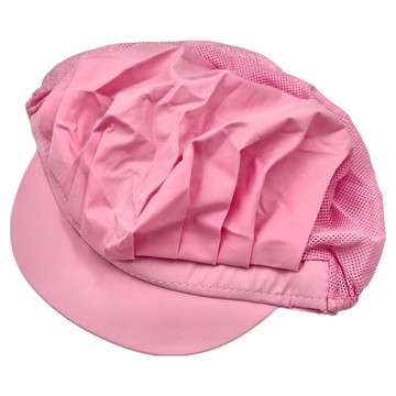 FANCY LIFE 廚房工作帽 半網半布 粉色 透氣設計 舒適衛生 適用於餐飲業  1個