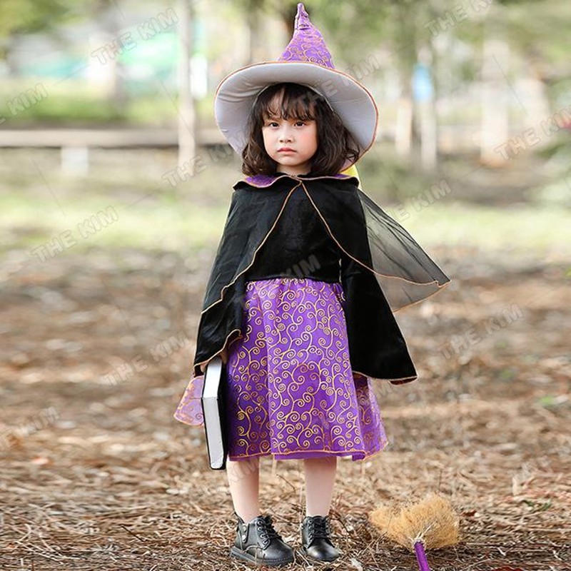 ハロウィン 仮装 子供 魔女 悪魔 デビル コスプレ ワンピース ドレス+