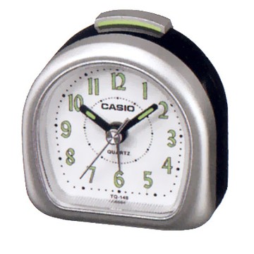 CASIO 夜光指針桌上型鬧鐘(TQ-148-8)-銀色