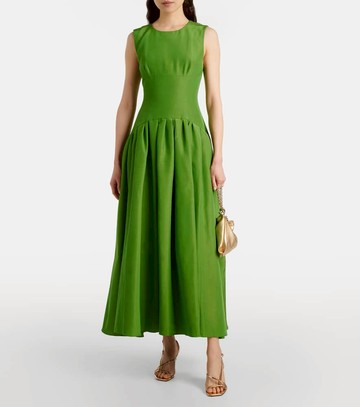 Carolina Herrera Pleated cotton-blend maxi dress