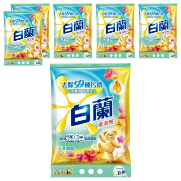 白蘭 蘊含熊寶貝 馨香精華洗衣粉 花漾清新  4.25kg  1入  6袋