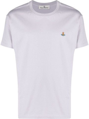 Vivienne Westwood - Orb embroidered-logo T-shirt - unisex - Organic Cotton - XL - Purple