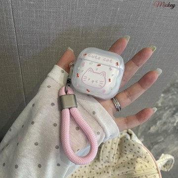 可愛磨砂小貓適airpods pro3保護殼airpods4蘋果耳套3代pro2代5代