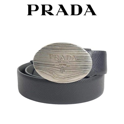 使い勝手の良い】 プラダ 光沢感 PRADA ロゴベルト 黒 ナイロン