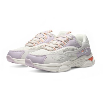 FILA 休閒鞋 FLAMENCO 米白紫 復古 運動 老爹鞋 女 5J908X191