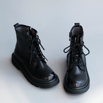 清濯特價7孔純色馬丁靴皮靴女鞋子增高英倫潮酷2025春季新款系帶