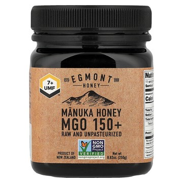 Egmont Honey, 麥盧卡蜂蜜，未加工且未經巴氏除菌，UMF 7+，MGO 150+，8.82 盎司（250 克）