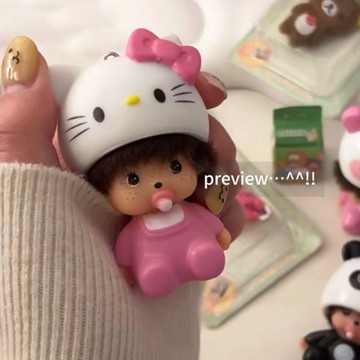 🍀臺灣出貨🍀中古可愛蒙奇奇掛件古早感kt變裝蒙奇奇卡通桌面擺件超萌鑰匙扣