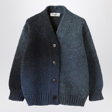 Blue gradient wool blend cardigan