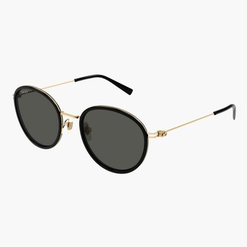 【GUCCI 古馳】圓形金屬太陽眼鏡(GG1849S-001 WEB 系列)