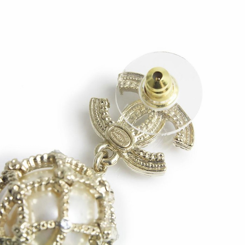 希少品 シャネル CHANEL ココマーク スイング ピアス 刻印なしタイプ 