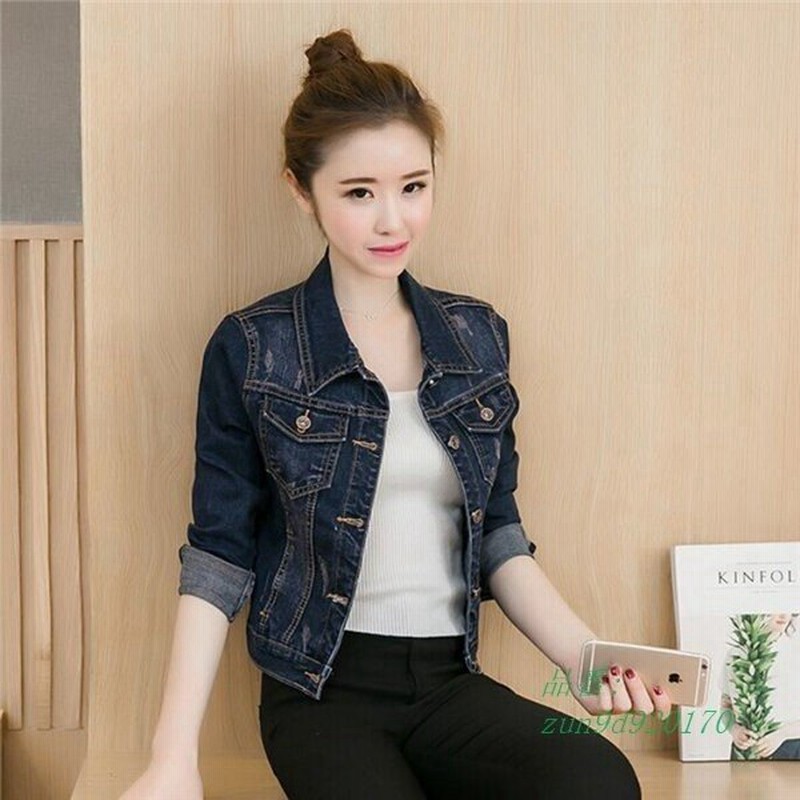デニムジャケット Gジャン ジージャン デニム コンパクト ストレッチ ブルゾン 長袖 レディース ショート丈 ジャケット トップス コート アウター 通販 Lineポイント最大0 5 Get Lineショッピング