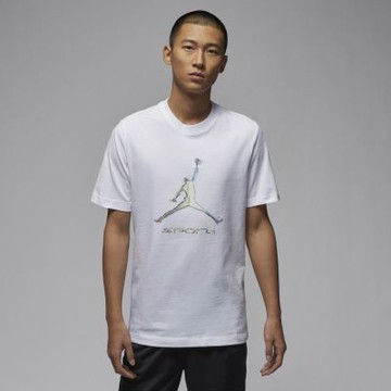 NIKE 耐吉 休閒服 男 女 T恤 短袖上衣-白色系 AS M J SPRT DF GFX SS CREW-HQ7985100