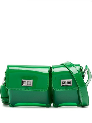 BY FAR - Baby Billy foldover shoulder bag - women - PVC/Polyurethane - One Size - Green