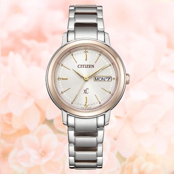 CITIZEN 星辰 xC 光動能 櫻花粉紅金 日系簡約 女錶 手錶 EW2429-56X