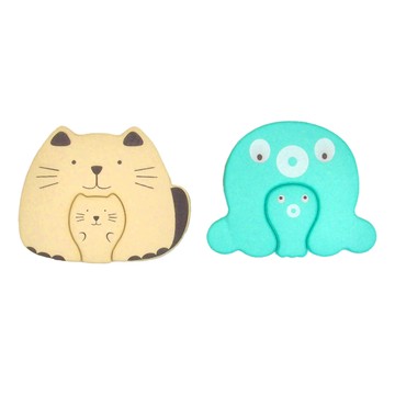 OMORY 趣味動物安全防護門擋 章魚 + 貓咪 4個  1組