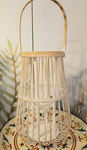 鄉村風(筒形)藤藝風燈