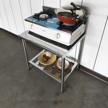 家購72x56cm加高牆二層304不鏽鋼桌/瓦斯台/工作桌/工作台651040-310台灣製