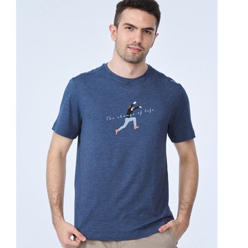 Wildland荒野-山男孩機能快乾T恤-蔚藍色