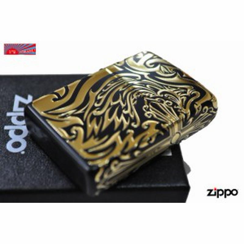 ZIPPO】 ゴールド トライバルクロス 豪華５面彫/デザインが カッコイイ