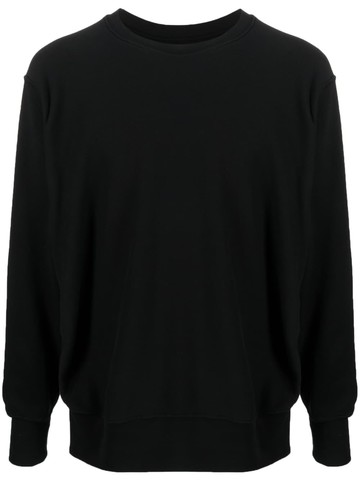 Les Tien - ribbed-detail long-sleeved sweatshirt - men - Cotton - XXL - Black