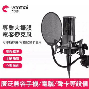專業款 X2專業錄音麥克風 專用麥克風 電容麥克風 主播直播麥克風 48V幻象電源電容麥克風 電腦麥克風 有線麥克風