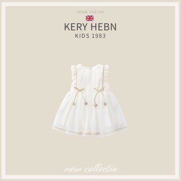 KeryHebn春夏新款女童背心裙夏裝女寶寶洋氣連衣裙百日周歲生日裙