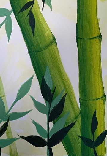 竹畫，植物牆藝術，植物畫，廚房裝飾