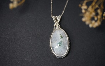 純手工銀繞線太陽石英石項鍊