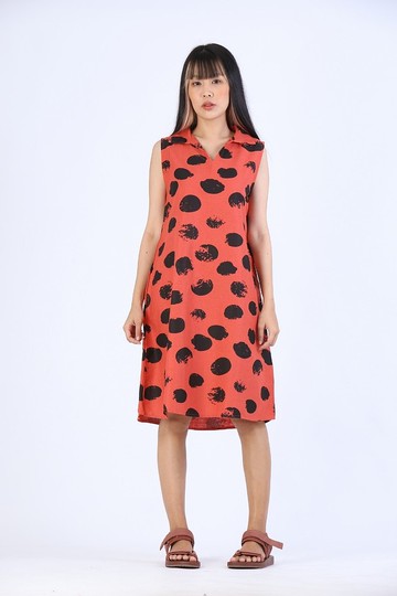 Short Dress Linen Hand Paint For Summer Beach Vacation