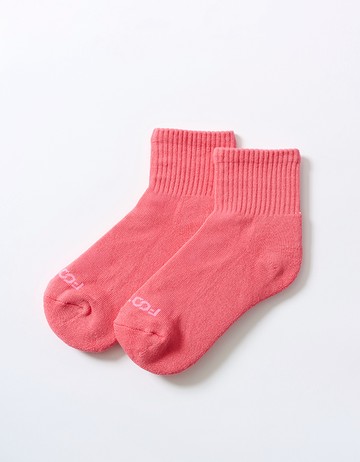 單色運動氣墊襪(童)- 桃紅