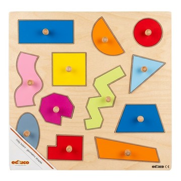 educo 抓手拼圖遊戲 幾何形狀塊  12片  1盒