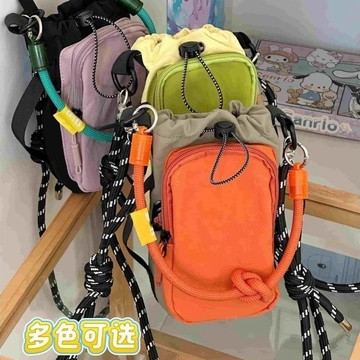 百搭韓系ins設計斜挎單肩水杯包高顏值手機包超火戶外騎行便攜包 休閒背包