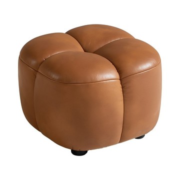 Linsy柯基屁屁仿皮沙發腳凳坐凳 奶茶棕 B101