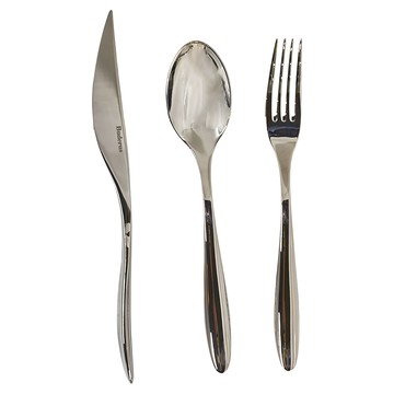 Buderus 316不鏽鋼餐具3件組 - 鏡面拋光 光滑易清洗  開拓者 銀色  湯匙 + 叉子 + 刀子  1組