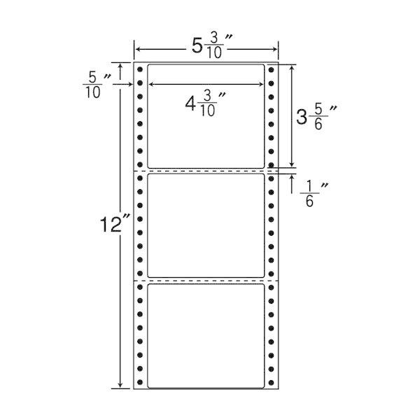 （まとめ買い）MT5D ナナフォーム Mタイプ 6ケース 6000折 連続ラベル 剥離紙白 ヨコ2本ミシン入 東洋印刷