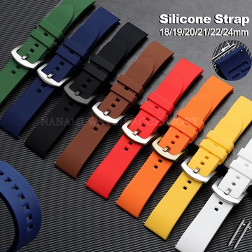 SEIKO 18/19/20/21/22/24 毫米軟矽膠錶帶防水橡膠運動錶帶快速釋放通用智能手錶手鍊男士女士腕帶適用於