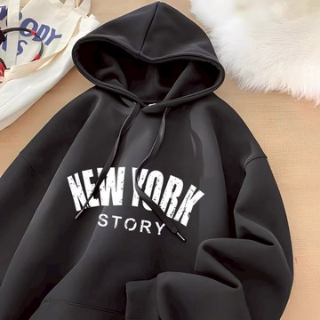 美式高街連帽衛衣 男生秋冬加絨加厚帽T 潮牌潮流 寬松休閒 外套衛衣 ins少年港風連帽衛衣