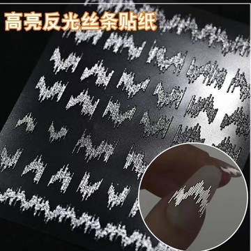 下殺價🔥網紅爆款高亮反光絲貼紙超細絲線條夜光蹦迪爆閃長條貼紙裝飾FAN2