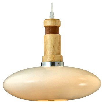 Honey Comb 北歐白玉玻璃單吊燈 簡約設計 適用客廳、餐廳、臥室 營造溫馨氛圍  原木