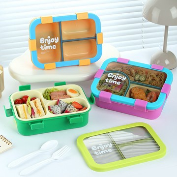 簡約學生大容量分格塑料午餐飯盒上班族便攜打包便當盒可微波加熱