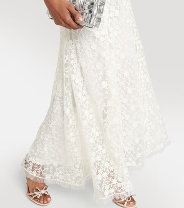 Rodarte Floral lace and tulle maxi dress