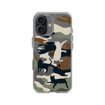 iPhone 17 Clear Case（相機按鈕） 透明 - Camouflage / 迷彩 - 喵迷彩-黑