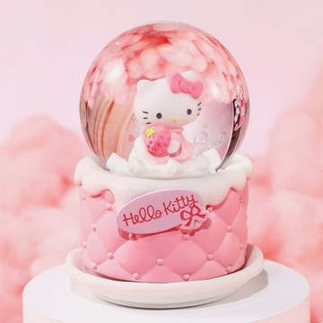 【讚爾JARLL】Hello Kitty凱蒂貓生日蛋糕公主Party 水晶球音樂盒_官方授權
