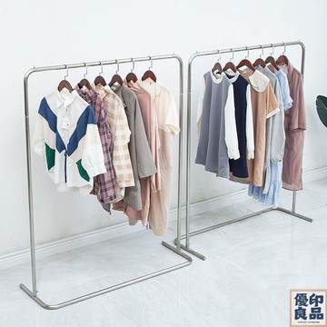 免運 衣架 衣帽架 掛衣架 服裝店展示架女裝掛衣桿銀色童裝落地架不銹鋼拉絲銀衣服陳列貨架 全館八折 工廠直銷 店長推薦 y5614