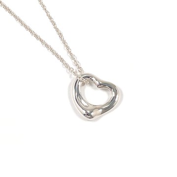 【日本直送．二手美品】蒂芙尼 TIFFANY&Co. 項鍊 經典isOpen Heart Elsa Peretti 銀 925 飾品