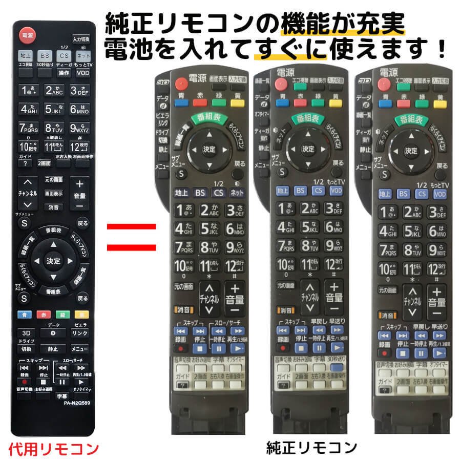 パナソニック テレビ リモコン ビエラ N2QAYB000589 N2QAYB000662 N2QAYB000733 N2QAYB000732 Panasonic  Viera 代用リモコン REMOSTA 通販 LINEポイント最大0.5%GET | LINEショッピング