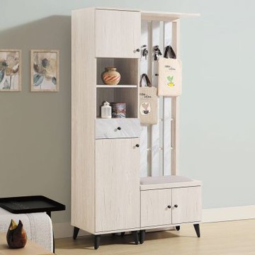 文創集 高利雅雙色3.3尺四門單抽高屏風玄關座鞋櫃組合(左＆右二向開門方向可選)-99x42x188cm免組