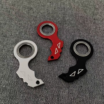 【隔日達】解壓玩具鑰匙扣 可旋轉 靜音美式karambit無聊防焦慮 多功能  鋁合金鑰匙扣 個性解壓玩具鑰匙扣