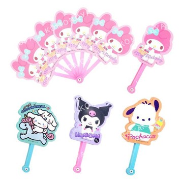 小禮堂 Sanrio 三麗鷗 塑膠造型折疊扇 (人物款) 美樂蒂 酷洛米 大耳狗 帕恰狗
